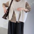  женский вязаный лучший tops одноцветный простой ребристый свитер casual retro свободно симпатичный свободный размер вязаный choki без рукавов безрукавка 