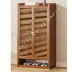 シューズボックス 下駄箱 幅60cm シューズボックス 靴箱 大容量 天然竹製 木製家具 扉付き 玄関収納 スリム 薄型 省スペース 8段 靴 収納 消臭 シューズラック