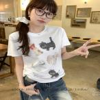 tシャツレディース猫柄カットソー大...