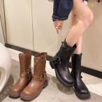 バイク用 エンジニアブーツ レディース 革 ブーツ 厚底 チャンキーヒール 長靴 滑らない ブーツ レディース ショートブーツ ロングブーツ ローヒール 美脚