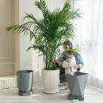 プランター 植木鉢 北欧 鉢カバー 樹脂 底に水抜き穴あり シンプル 移動受皿付き 観葉植物 ハーブ 花栽培適用 大口径 大型 リビング 事務室 ベランダ 家