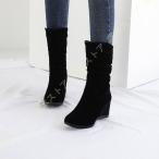 ブーツ レディース ブーティ ショートブーツ ムートンブーツ レディース 美脚 ウェッジソール ファー ボア レディース シューズ 厚底 幅広 裏起毛 ファー旅行