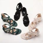 ショッピングブーツサンダル ブーツサンダル レディース チャンキーヒール ベルト オープントゥ 通気 6.5センチ ミドルヒール ハイヒール グラディエーター サンダル