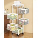 キッチンワゴン 5段 回転 ワゴン キッチンラック 天板 キャスター付 収納 キッチ収納 調味料ラック バスケットラック 収納ワゴン 整理棚 バスルーム 台所