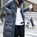 膝下 ベンチコート レディース 冬 可愛い フード付き ダウン 中綿コート アウター ロングコート ジップアップ ファッション 人気 ハイネック ボリューム 厚手