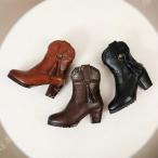 ショッピングウエスタン コスプレ ウエスタンブーツ 本革調 アンクルブーツ レディース 7cm チャンキーヒール ショートブーツ ダブルベルト おしゃれ ジョッキーブーツ レトロ