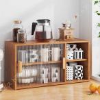 ショッピング食器棚 食器棚 2段 卓上食器棚 アクリル扉 ミニ食器棚 キッチン収納棚 キッチン 収納 台所収納 レンジボード 調味料入れ カウンター上収納棚 北欧風 大容量 簡単組立