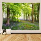 自然風景タペストリー 癒しの緑の森 飾り 大判タペストリー ファブリック装飾用品 風景写真タペストリー ファッション モダンなアート 模様替え 部屋
