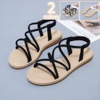 ショッピングブーツサンダル サンダル レディース ブーツサンダル グラディエーター バックストラップ ゴム ブーサン 歩きやすい ローヒール 大きいサイズ ぺたんこサンダル 夏 サマー 白