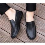 メンズモカシンシューズスリッポンド...