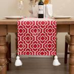 ショッピングモロッコ テーブルランナー 素朴なスタイル モロッコテーブルランナー 洗濯可能 コットン織 プリントサイドテーブルランナー ドレッサースカーフ