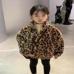 キッズ ベビー ダウンジャケット スタンドカラー ヒョウ柄 ダウンコート 中綿ジャケット 防寒コート 長袖 冬 子供服 シンプル かわいい 暖かい 女の子 男の子