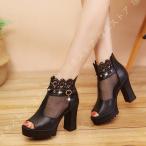 ショートブーツ サンダル レディース 厚底 サンダル おしゃれ 靴 ブーツサンダル シューズ ヒール オープントゥ オフィス 歩きやすい 白10cm 夏ブーツ