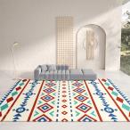 ラフマット モロッコ ラグ カーペット 幾何学柄 洗えるラグ モダン 西海岸 北欧風 ボヘミア 絨毯 センターラグ リビング 1.5畳 2畳 3畳