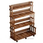 ショッピングプランター ガーデンラック フラワースタンド 4段 木製 園芸ラック ガーデニング 大容量 観葉植物 棚 プランタースタンド 室内 屋外 おしゃれ 花台 花棚 植物棚 盆栽棚