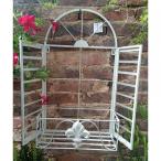 ショッピングアンティーク フラワースタンド アンティーク風 北欧 ウォールシェルフ ウォールラック 壁掛けラック 壁掛け棚 アイアン製 窓ガーデンオーナメント アンティークホワイト