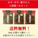 送料無料！イヌイの福岡県産辛子高菜「漬物語り」小辛・中辛・激辛の辛さ選べる3袋セット 160g×3袋セット