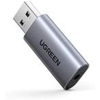 UGREEN USB 外付け サウンドカード 3.5mm オーディオ 変換アダプタ 3.5mm TRRS 4極 マイク・ヘッドホン端子一体化