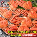 訳あり ズワイガニ 姿 合計9kg前後 15〜21尾 3kg×3箱 冷凍ゆでがに 本ズワイガニ ボイル冷凍 ズワイ蟹 ずわいがに かに カニ 蟹 ずわい蟹 豊洲市場