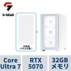 ゲーミングPC G-GEAR White GL7J-H255B/R/CP3 CoreUltra7 /RTX5070 /32GBメモリ /1TB SSD /WiFi+Bluetooth対応