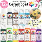アクリル絵の具 セット 12本 セラムコート 59ml 2オンス 白 黒 赤 青 緑 黄紫 水色 グレー 茶色 生成