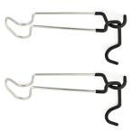 ショッピングランタン FLYFLYGO ランタンハンガー ランタンフック ポール用 2本セット ステンレス鋼 シルバー アウトドア、キャンプでも室内でも適用