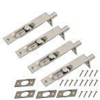 4 шт. упаковка (2 пара )NUZAMAS дверь flash болт 4 дюймовый (10cm) - сверхпрочная нержавеющая сталь край двери рычаг скользящий болт la