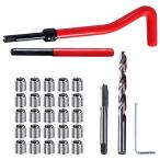 SeonFook ネジ穴補修キット M5 リコイルキット ヘリサート リコイル ステンレス鋼 ツイストドリル5.2mm HSS 修理レンチ 表面電気泳