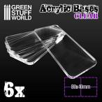  зеленый штат служащих world прозрачный акрил основа 80mm×40mm прямоугольный экспонирование для основа GSWD-9899