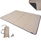 ショッピングレジャーシート JIMENCE（ジーメンス） レジャーシート 厚手 収納袋付き 1-3人用 200×150cm キャンプマット (ブラウン)