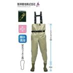 阪神素地 エントラントウェーダー チェストハイ 先丸 フェルト底 SW-511 カーキ Lサイズ / 釣具