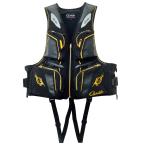 がまかつ フローティングベスト GM-2193 ブラック×ゴールド Lサイズ / 救命具（お取り寄せ）