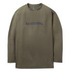 シマノ ドライロゴTシャツ ロングスリーブ SH-022Z カーキ XLサイズ｜ウェア｜shimano 釣具 (置き配可 送料450円)