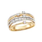 ショッピングダイヤモンド K18イエローゴールド/プラチナダイヤモンドリング