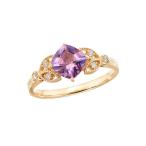 ショッピングキラキラ K10イエローゴールドライトアメシストリング