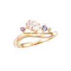 K10イエローゴールドマルチストーンリング