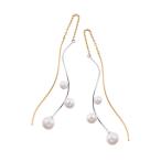 ショッピングパール ピアス K10イエローゴールド/K10ホワイトゴールド淡水パールピアス