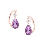 ショッピングピンクゴールド K10ピンクゴールドアメシストピアス