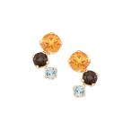 K10イエローゴールドマルチストーンピアス