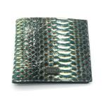 新品 メンズ ドルチェ&ガッバーナ 2つ折財布 パイソン柄 グリーン マルチ