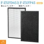 パナソニック F-ZXFD45 脱臭フィルター F-ZXFP45 2枚入 集じんフィルター F-VXF45 F-VX40H1 空気清浄機 F-VX45E7 集塵 脱臭 交換フィルター 非純正品