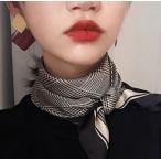 大人高級感 スカーフ 千鳥柄 四角形 秋冬大人気　レディース マルチスカーフ スクエア ストール シルクフォーマルスカーフ 髪飾り バッグ飾り