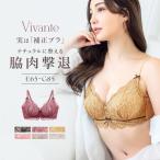 下着女性 ブラジャー 大きいサイズ vivante ダリアレースブラ / 補正ブラに見えない脇肉撃退ブラ 補正 脇高 谷間 盛れる 寄せ 単品 ツーハッチ