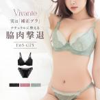 下着女性 上下セット ブラジャー 大きいサイズ ショーツ 《vivante》レイシアブラ&ショーツ / 補正ブラに 見えない脇肉撃退ブラ 脇高 ツ ーハッチ