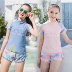 女の子 水着 体型カバー スクール水着 スポーツウエア トップス パンツ キッズ 水着 セパレート 子供 スイムウェア レデイーズ 水着 ジュニア