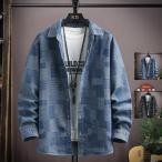 ショッピングダンガリー カジュアルシャツ メンズ シャツ 長袖シャツ　デニムシャツ ダンガリーシャツ チェック柄 秋物 夏物