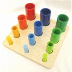 nikWALTER in & on колок .. inserting . игра 1 лет половина ~ рука . палец .. использующий деревянная игрушка 