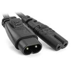 Cablecc IEC 60320C8 штекер из C7 разъём мужской - женский удлинение источник питания основной адаптор кабель 30cm