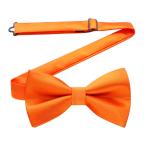 [HISDERN] orange бабочка галстук мужской одним движением одноцветный bow Thai шелк свадьба исполнение . крюк тип простой установка и снятие party подарок By