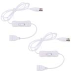 YFFSFDC USB A мужской женский удлинение кабель 1m ON/OFF переключатель имеется данные пересылка . поддержка белый (2 шт. входит .)